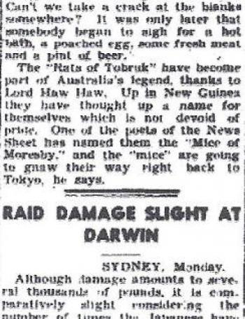 Canberra Times, 1 December 1942  Barbaric Night